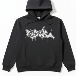 Eterna Charcoal Hoodie with Bold Graphic